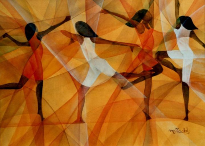 Painting titled "Danseuses" by Monique Tackels, Original Artwork, Oil