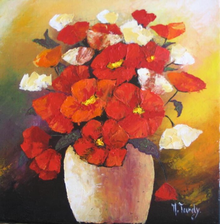 Painting titled "bouquet N°1" by Monique Tardy, Original Artwork