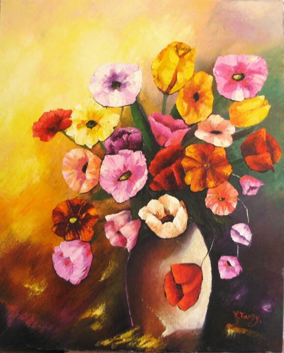 Painting titled "Grand bouquet" by Monique Tardy, Original Artwork