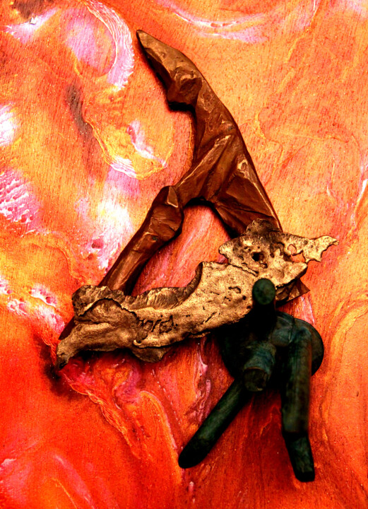 Sculpture titled "Destination pour ce…" by Monique Vivian, Original Artwork, Metals