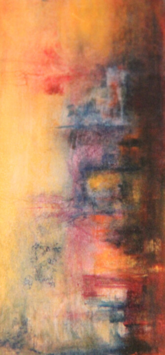 Peinture intitulée "La Fontaine Exubéra…" par Monique Vivian, Œuvre d'art originale, Pastel