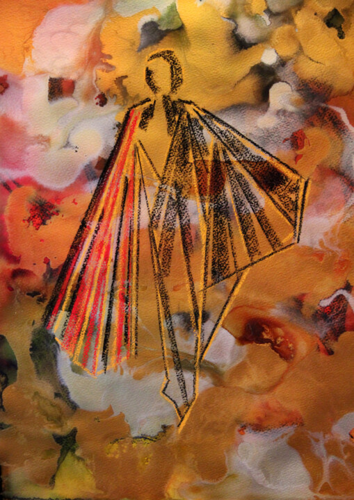 Картина под названием "Ballet - Le Salut d…" - Monique Vivian, Подлинное произведение искусства, Акварель