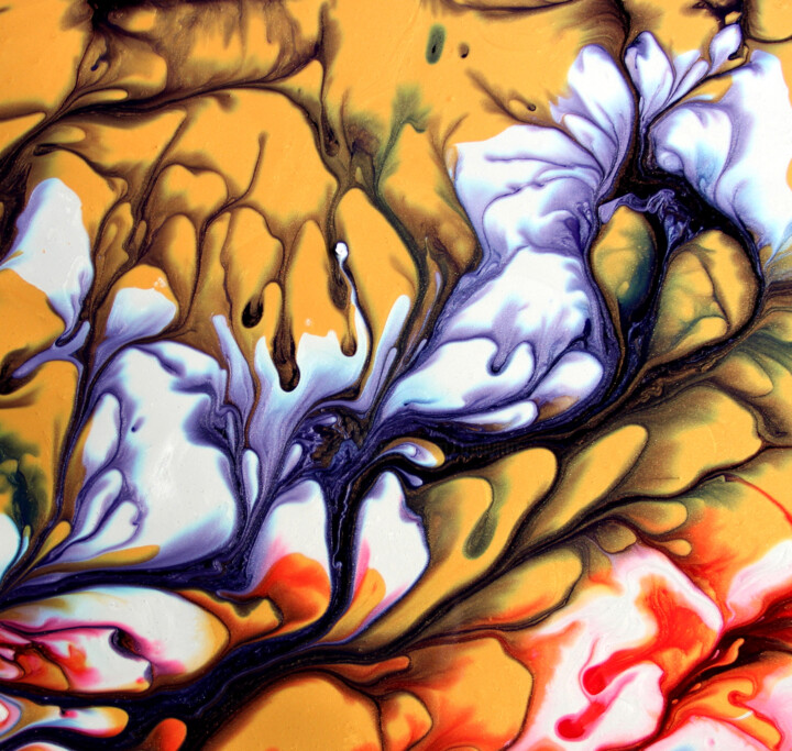 Peinture intitulée "Le Cerisier à Fleur…" par Monique Vivian, Œuvre d'art originale, Acrylique