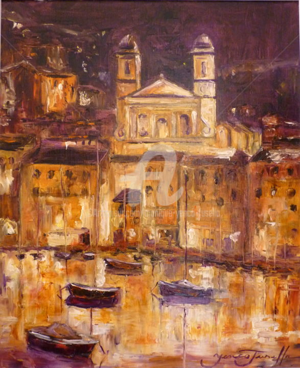 Картина под названием "Bastia la nuit" - Monique Yenco Fusella, Подлинное произведение искусства