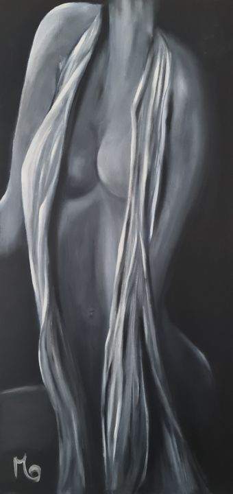 Pintura titulada "Juste un foulard" por Monique Corbeau (La Galerie de MO), Obra de arte original, Oleo