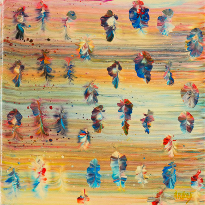 Painting titled "Danse de la vie" by Monique Arnold-Frigerio (ARNOLD), Original Artwork, Acrylic