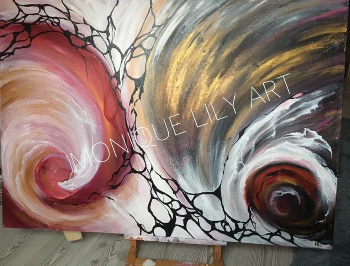 Schilderij getiteld "Embrace all you are" door Monique Lily, Origineel Kunstwerk, Acryl