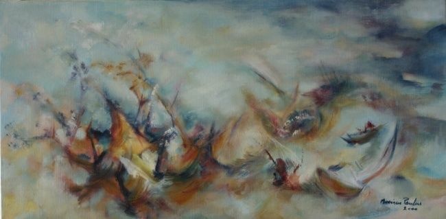 Peinture intitulée "sans titre" par Monique Paulus, Œuvre d'art originale,