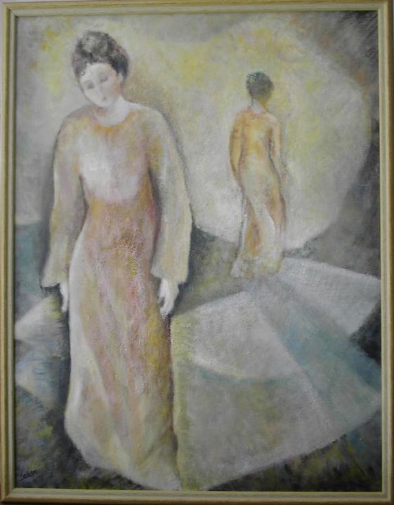 Painting titled "la chanteuse" by Monique Salazar, Original Artwork