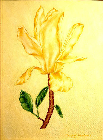 Картина под названием "Botanical flower" - Monja Kretzen, Подлинное произведение искусства