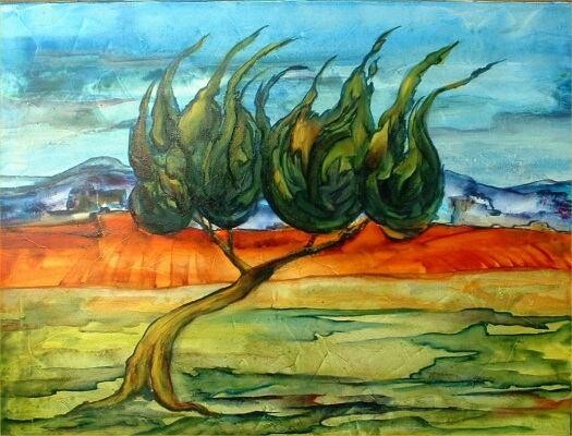 Painting titled "olive tree" by Mon Ares, Original Artwork, Other