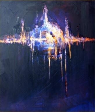 Painting titled "Central station Ant…" by Mon Ares, Original Artwork, Oil
