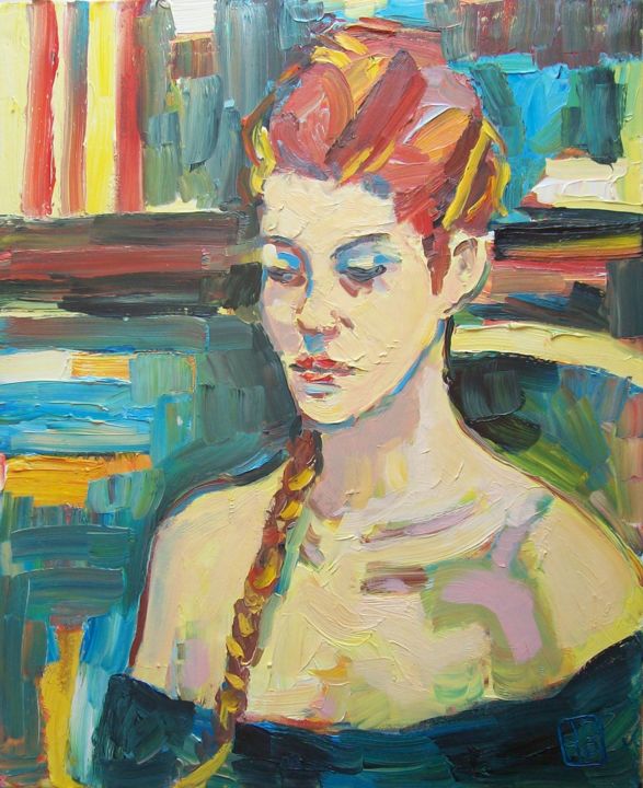 Peinture intitulée "LAURANNE. PORTRAIT…" par Joël Monnier, Œuvre d'art originale, Huile