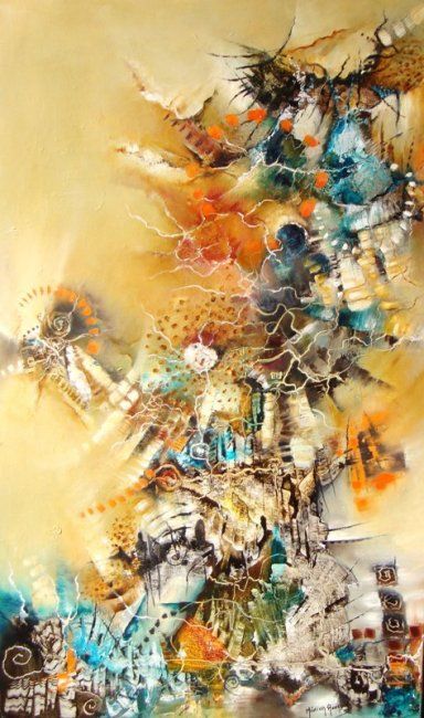 Painting titled "Hallazgos Del Pasado" by Monokka, Original Artwork, Oil