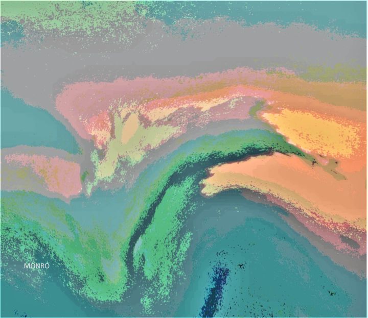 Arts numériques intitulée "Furie atlantique" par Monro, Œuvre d'art originale, Travail numérique 2D