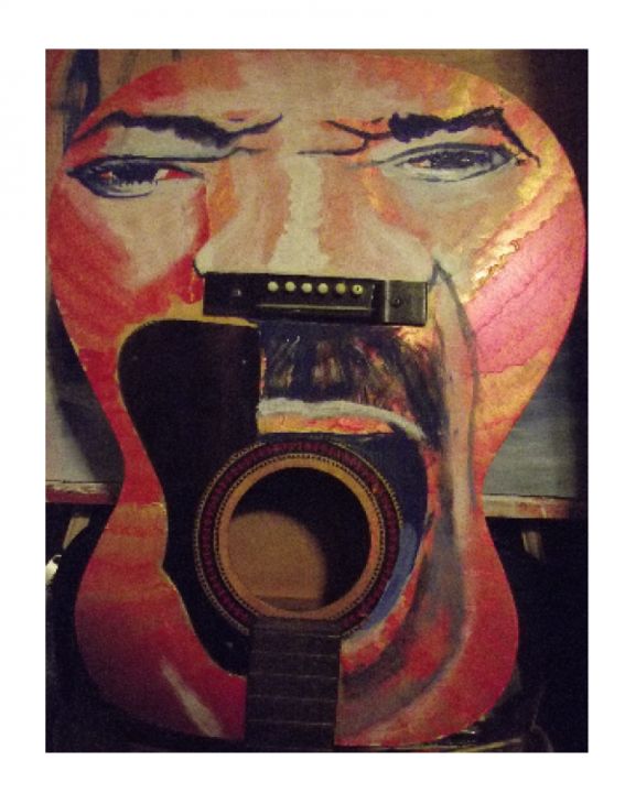 Painting titled "jimi guitar" by Tish, Original Artwork, Other