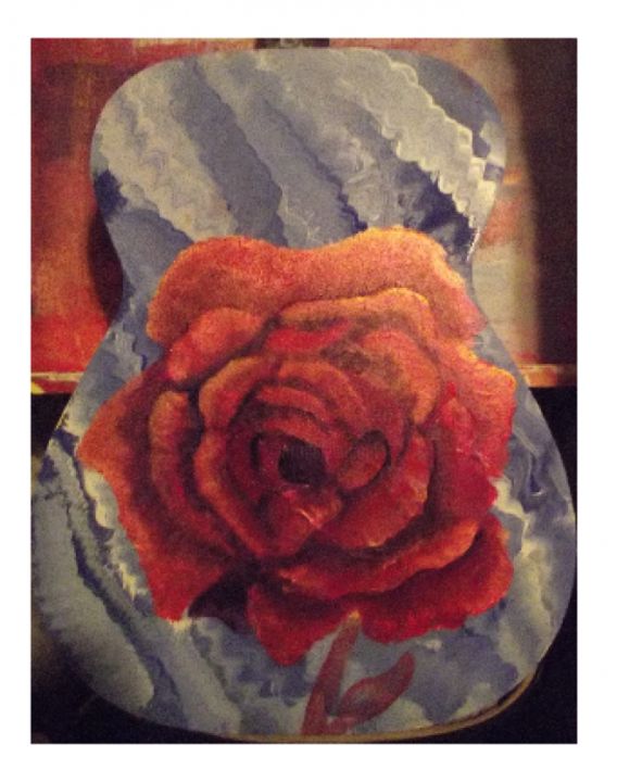 Peinture intitulée "rose guitar" par Tish, Œuvre d'art originale, Autre