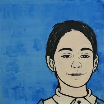Painting titled "retrato5" by Rona Monte, Original Artwork