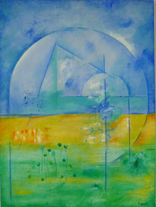 Painting titled "La primavera" by Montse Humanes, Original Artwork, Acrylic
