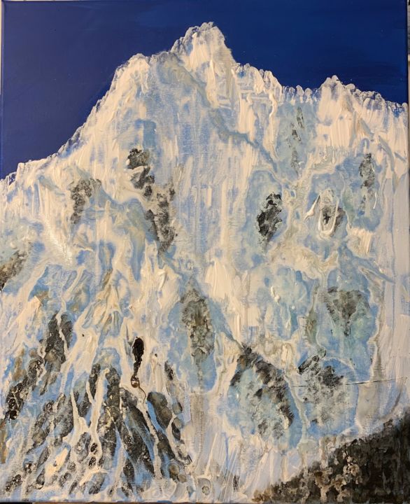 Painting titled "L’aiguille du Midi -" by Montserrat Llusia, Original Art, Acrylic