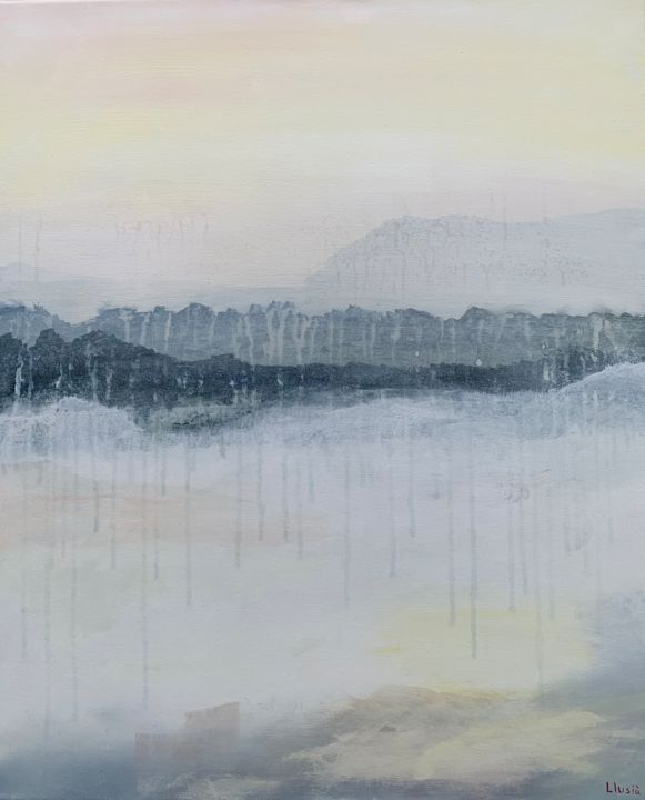 Painting titled "Brouillard & Pluie" by Montserrat Llusia, Original Art, Acrylic
