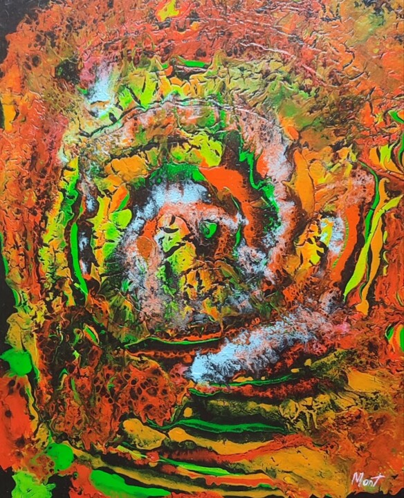 Peinture intitulée "Marte, planeta rojo" par Montserrat Garcia Falco, Œuvre d'art originale, Acrylique