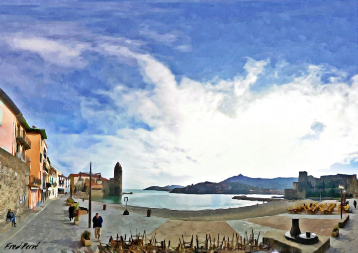 Painting titled "Collioure sans tour…" by Monty Lechien, Original Art,