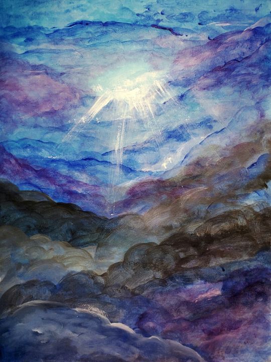 Painting titled "Sky" by Karma Castilho, Original Artwork, Acrylic