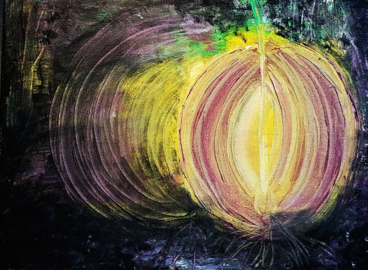 Malerei mit dem Titel "onion" von Karma Castilho, Original-Kunstwerk, Acryl