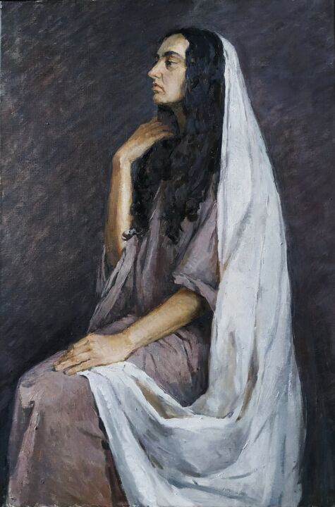 Картина под названием "Southern girl" - Anna K, Подлинное произведение искусства, Масло Установлен на Деревянная рама для но…