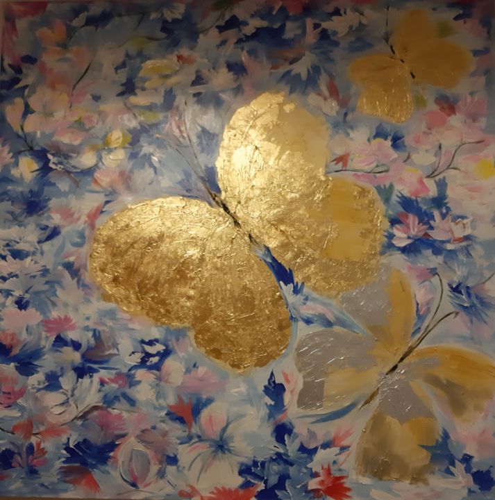 Malerei mit dem Titel "Butterflies" von Vsarabi, Original-Kunstwerk, Acryl