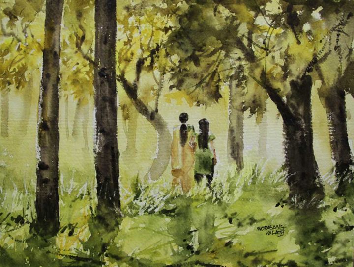 Peinture intitulée "nature-4-yellow-w.j…" par Mopasang Valath, Œuvre d'art originale