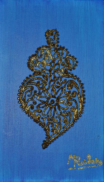 Painting titled "Coração-Viana-Azul.…" by Morais Da Rocha, Original Artwork, Acrylic