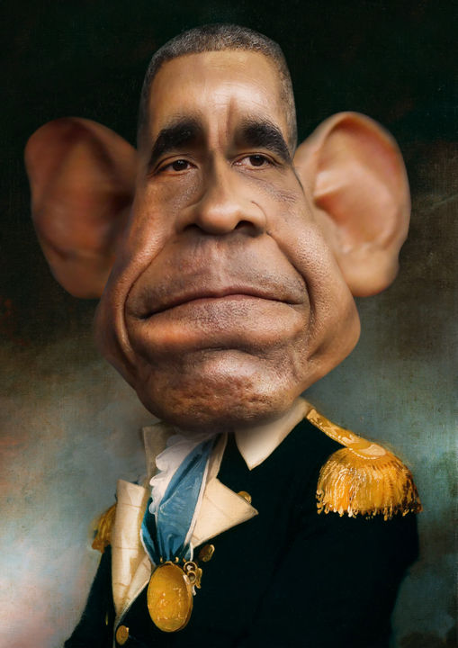 Digital Arts titled "Barack Obama" by Gilles Morand, Original Artwork