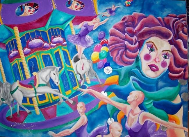 Painting titled "carousel.jpg" by Jennifer Davis, Original Artwork