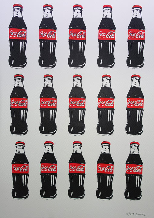 Printmaking titled "coke-safe.jpg" by Jesús More, Original Artwork, Screenprinting