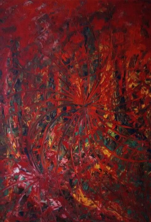Peinture intitulée "Croca La Rouge" par Moreau Franck Didier, Œuvre d'art originale, Huile