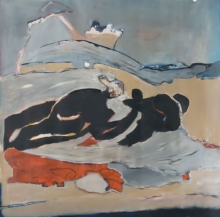 Pittura intitolato "Odieux massacres en…" da Monique Morellec, Opera d'arte originale, Acrilico