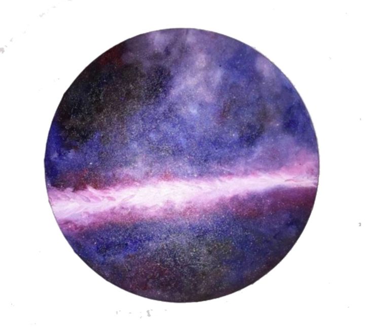 Painting titled "Oil painting "Space"" by Lena Mirar, Original Art, Oil Mounted on Stretcher frame
