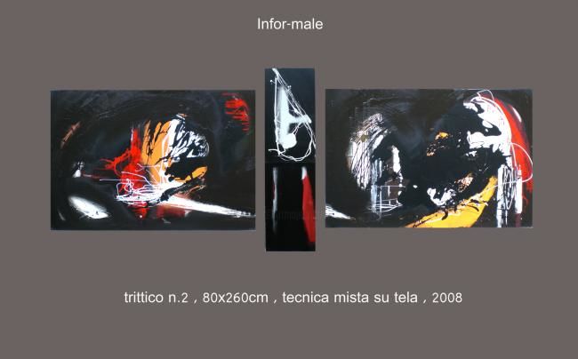 Pittura intitolato "Infor-male, trittic…" da Moreno Zanibellato, Opera d'arte originale
