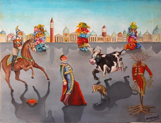 Pintura titulada "corrida de carnaval" por Moresmont, Obra de arte original