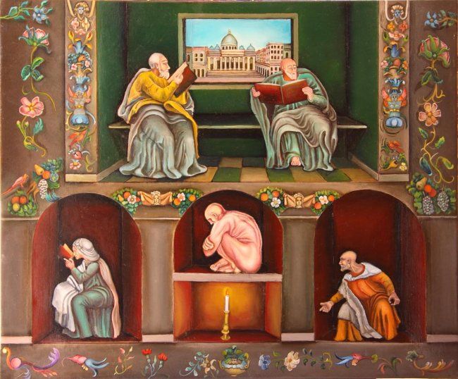 Pintura titulada "La otra capilla six…" por Moresmont, Obra de arte original