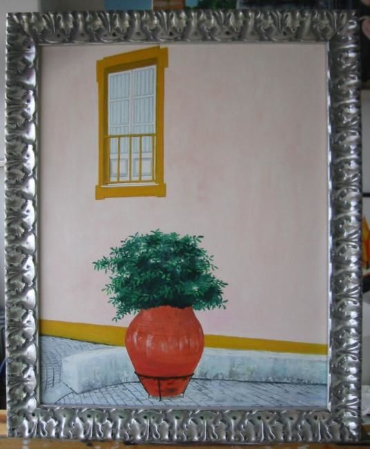 Painting titled "A calçada (avec cad…" by Morgado, Original Artwork