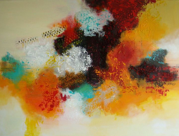 Painting titled "Abstrait 2016 - Acr…" by Morgado, Original Artwork