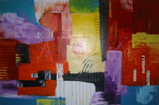 Painting titled "Improvisation - Hui…" by Morgado, Original Artwork