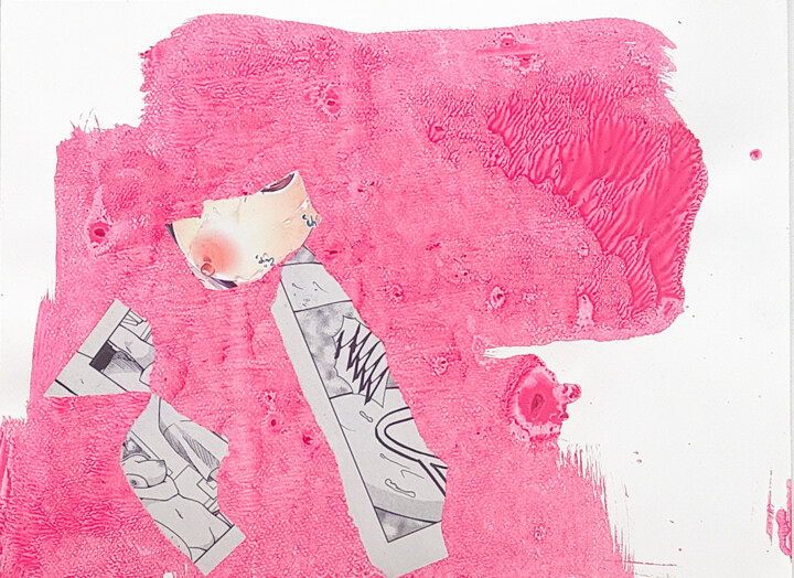 拼贴 标题为“0125 collages rose…” 由Morgan Merrheim, 原创艺术品, 拼贴