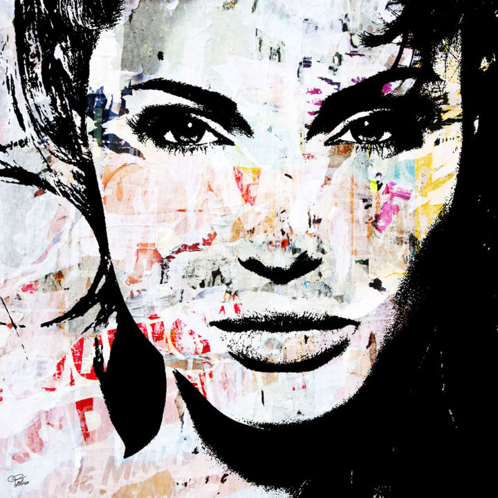 Arte digital titulada "Angelina Jolie" por Morgan Paslier, Obra de arte original, Pintura Digital