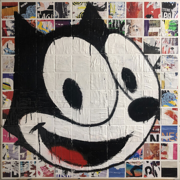 Collages titled "FELIX THE CAT 4" by Morgan Paslier, Original Artwork, Collages
