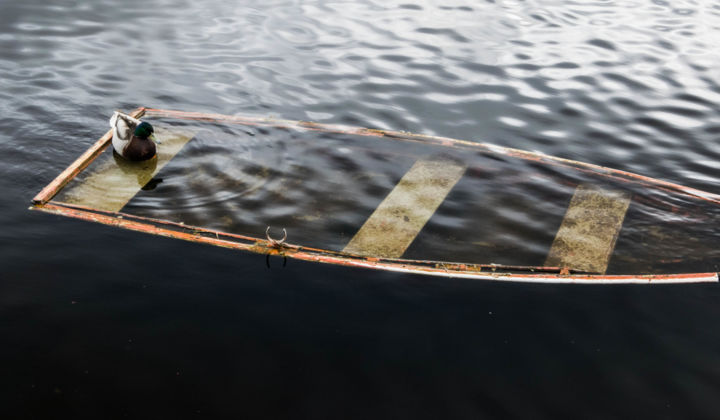 Photography titled "Boat underwater" by Naomie Norenrgh, Original Artwork