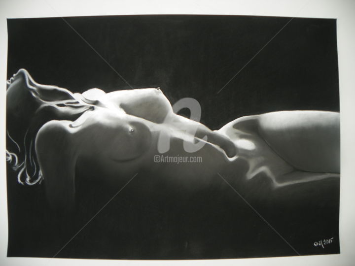 Dessin intitulée "corps nu" par M. Olivier, Œuvre d'art originale, Pastel